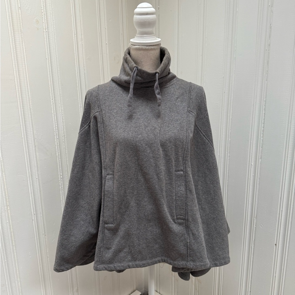 UGG Gray Shrug Poncho with Turtleneck Style and Cozy Texture